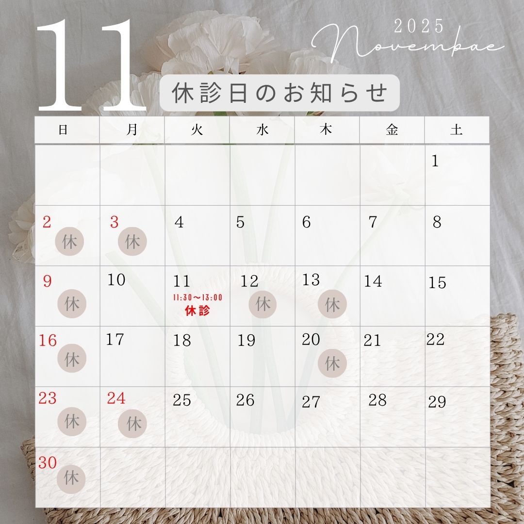 11月休診日のお知らせ